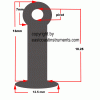 13 mm key rod support post with pivot screw, Selmer Bundy Style