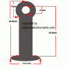 18.5mm key rod support post, 3mm hole, Selmer Bundy Style