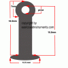 18.5mm key rod support post, pivot screw, Selmer Bundy Style