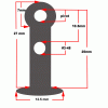 27mm key rod support post & pivot screw, Selmer Bundy Style