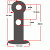 27mm key rod support post, Pivot screw, Selmer Bundy Style